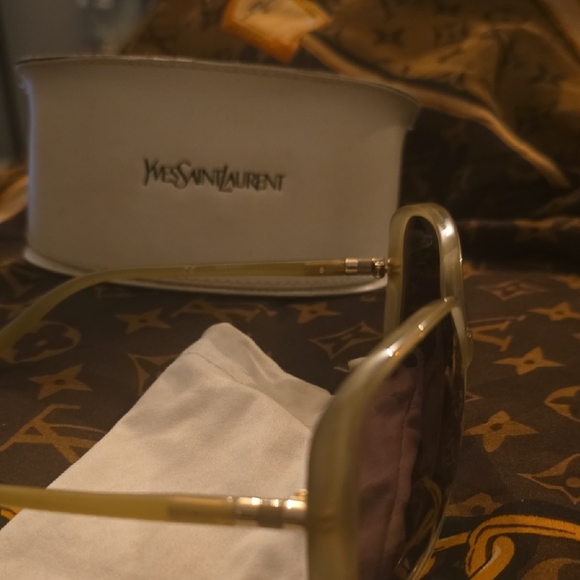 Yves Saint Laurent Sunglasses - Gold Frame with Brown Lenses - Picture 2 of 3